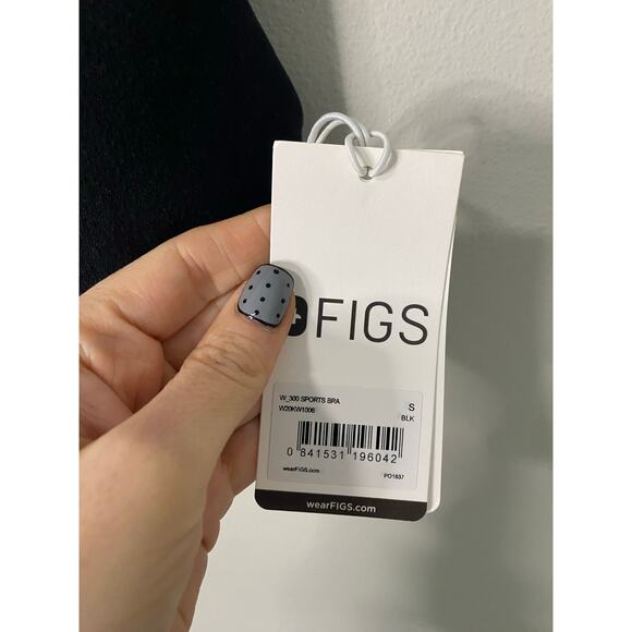 New Figs Women's Sports Bra, Black, Size Small - Picture 2 of 3